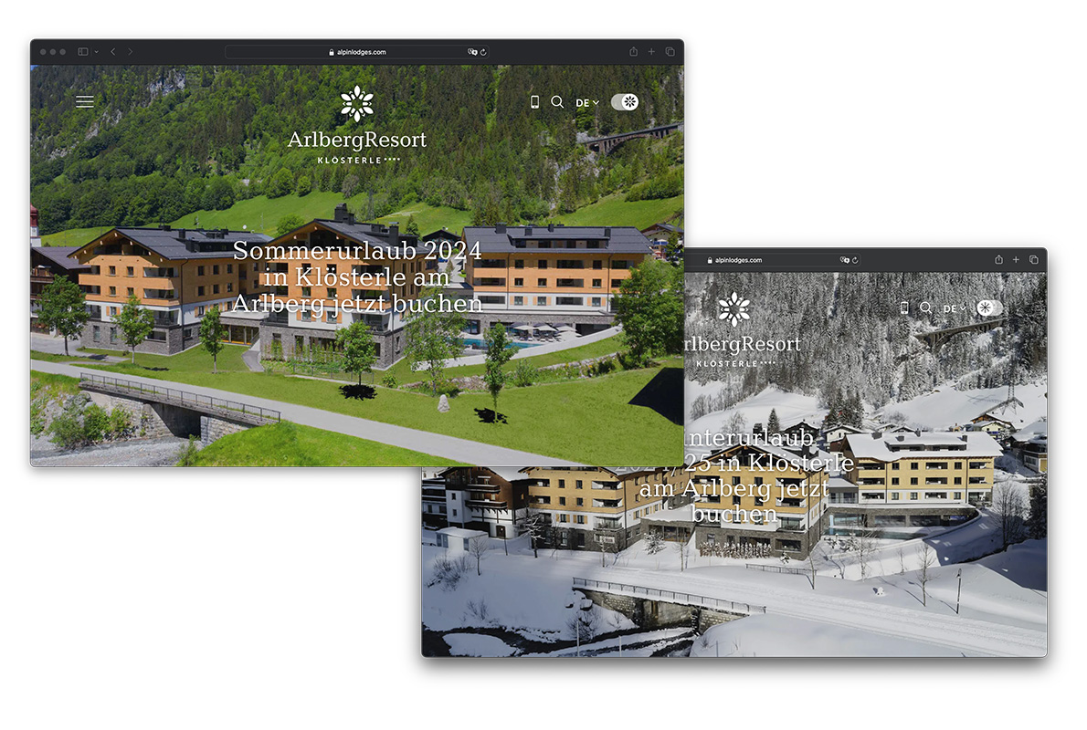 Alpinlodges Website Screens